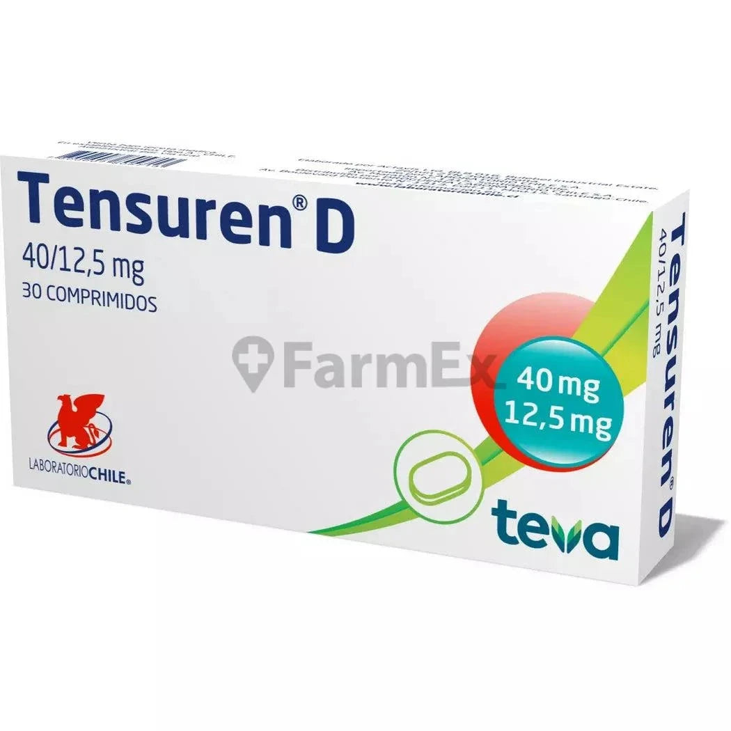 Tensuren D 40 mg / 12,5 mg x 30 comprimidos Farmex-Chile Salud-Persistente
